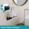 Badablage schwarz ohne Bohren - 14 cm - Edelstahl - Matt
