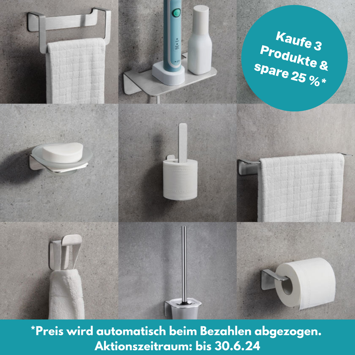 Zahnputzbecherhalter Schwarz - Ohne Bohren - zum Kleben