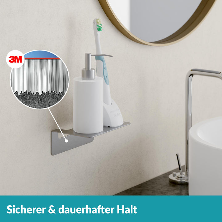 Badablage ohne Bohren - 14 cm - Edelstahl
