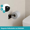 Toilettenpapierhalter Schwarz ohne Bohren - Edelstahl