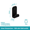 Handtuchhaken schwarz - 1 Haken - Edelstahl - ohne Bohren