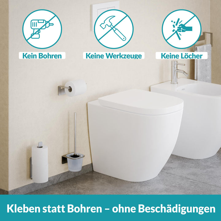 Ersatzrollenhalter Edelstahl Silber - ohne Bohren