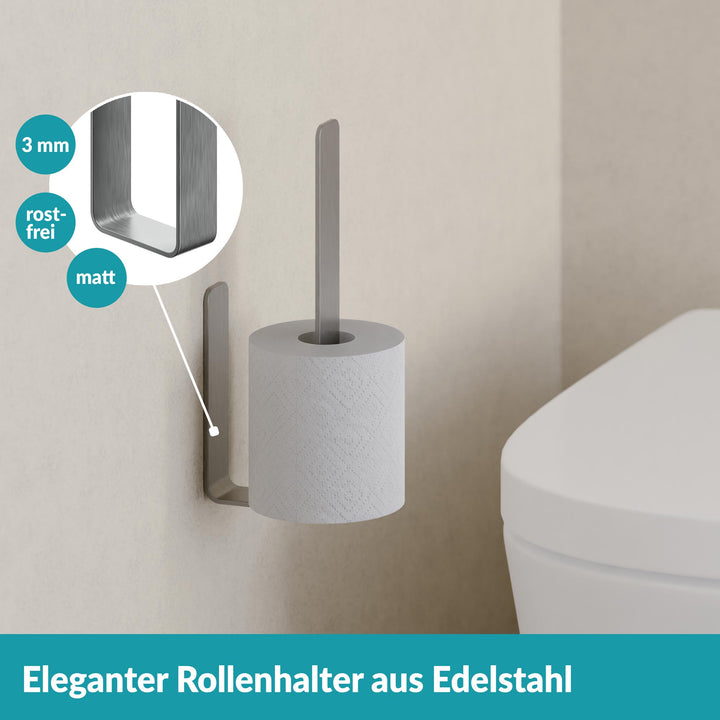 Ersatzrollenhalter Edelstahl Silber - ohne Bohren