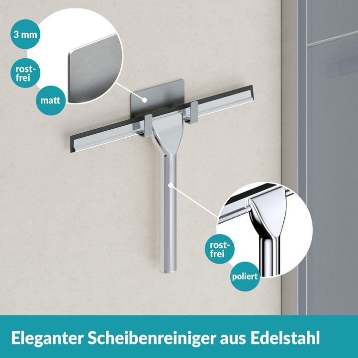 Duschabzieher mit Halterung - Montage ohne Bohren