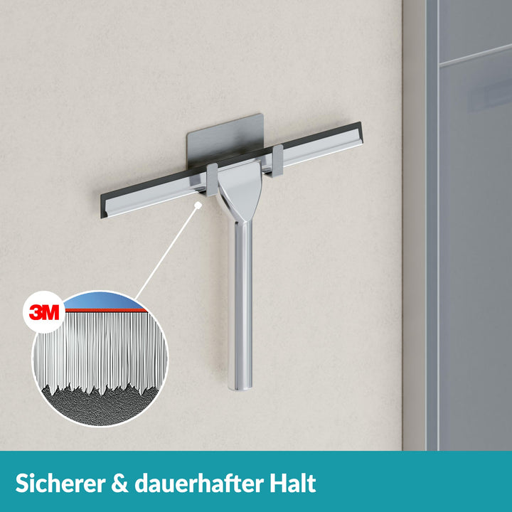 Duschabzieher mit Halterung - Montage ohne Bohren