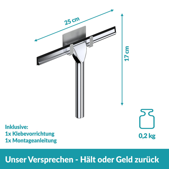 Duschabzieher mit Halterung - Montage ohne Bohren