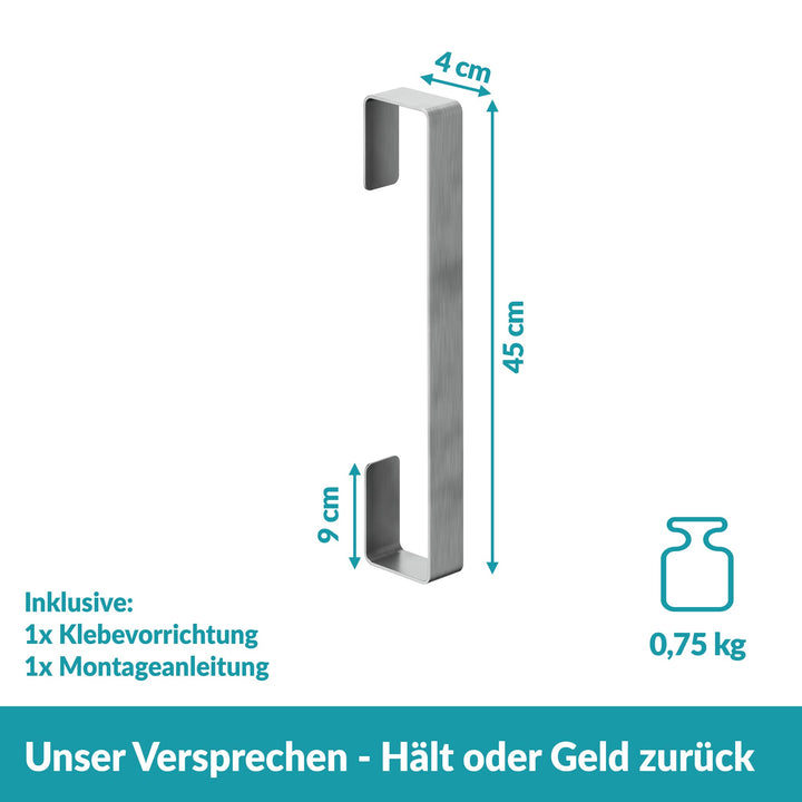 Handtuchhalter senkrecht - Edelstahl  - 45 cm - ohne Bohren