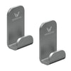 Handtuchhaken silber - 2 Haken aus Edelstahl - ohne bohren - selbstklebend