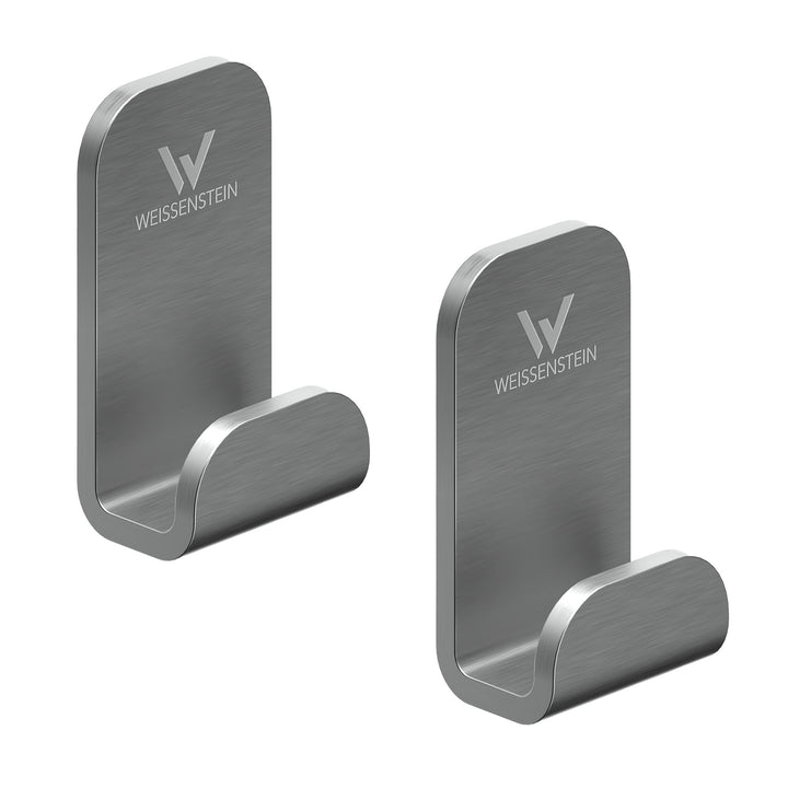 Handtuchhaken silber - 2 Haken aus Edelstahl - ohne bohren - selbstklebend