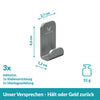 Handtuchhaken Set silber - 3  Edelstahl Haken - ohne bohren