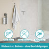 Handtuchhaken schwarz - 1 Haken - Edelstahl - ohne Bohren