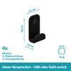 Handtuchhaken Set schwarz - 4  Edelstahl Haken - ohne Bohren